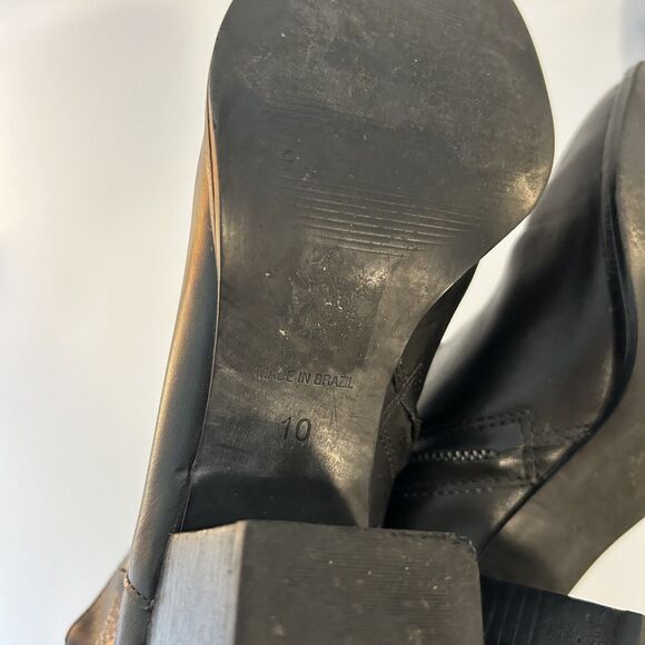 Madewell Womens The Kelci Heeled Boot Ankle Booties Size 10 Black Leather - Picture 12 of 16